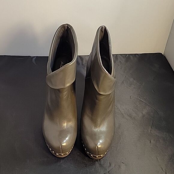 ALDO LEATHER STUDDED DETAILING ROUND TOE WOMEN"S HIGH HEEL STILETTOS ANKLE BOOTS - Picture 8 of 16